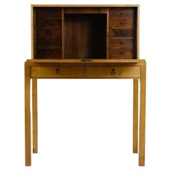Bijou Functionalist Finnish Design Folding Secretaire, Flame Birch, 1940s
