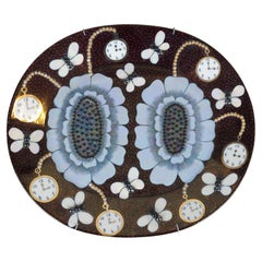 Dekorative Birger Kaipiainen „Duetto“ Schale in Schwarz und Gold mit Perlen, Arabia 1980er Jahre