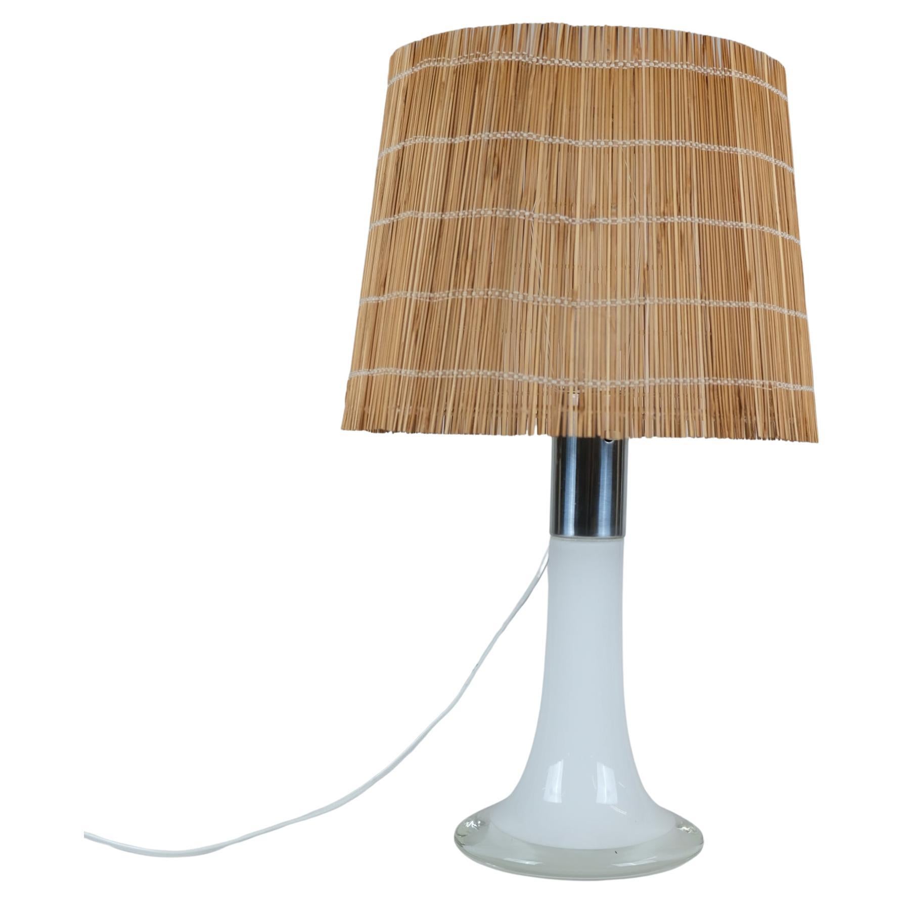 Lisa Johansson-Papé Table Lamp Model 46-017, White Opaline Glass, Orno 1960s