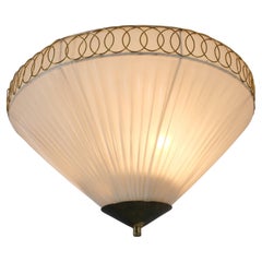 Piccola lampada da incasso finlandese Model 1241 in ottone e tessuto sintetico, Valinte 1950