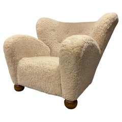 Märta Blomstedt Aulanko Armchair in Sheepskin, 1940s