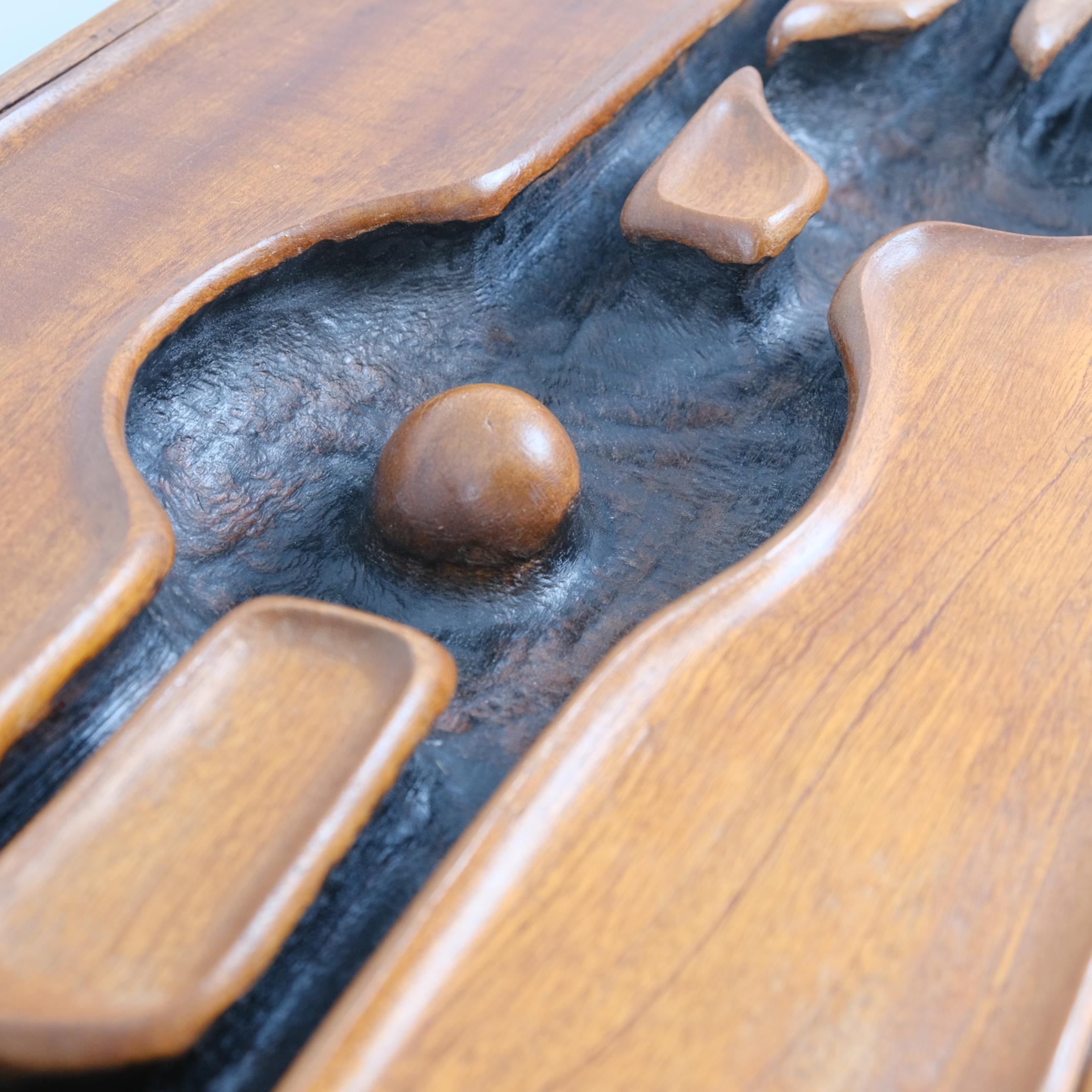 Rilievo da parete in teak bruciato, K.K. Nykänen 1972 Finlandia in vendita 2