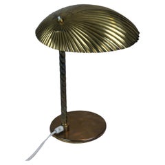 Large Paavo Tynell Full Brass Seashell Table Lamp Model 5321, Taito Oy 1940s