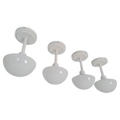 Klaus Michalik Set di quattro plafoniere Bau 5574 in bianco pieno, Orno anni '80