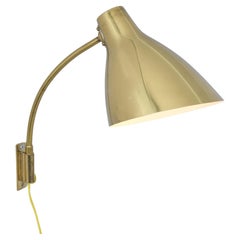 Lisa Johansson-Papé Adjustable Wall Lamp 50-055 in Solid Brass, Orno 1950s