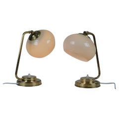 Ein Paar Tischlampen aus Messing und Glas aus der Mitte des Jahrhunderts, Modell EV 53, Itsu 1950er Jahre