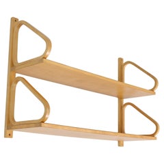 Alvar Aalto Minimalistic Double Shelf Model 112-2 in Birch, Artek 1940s