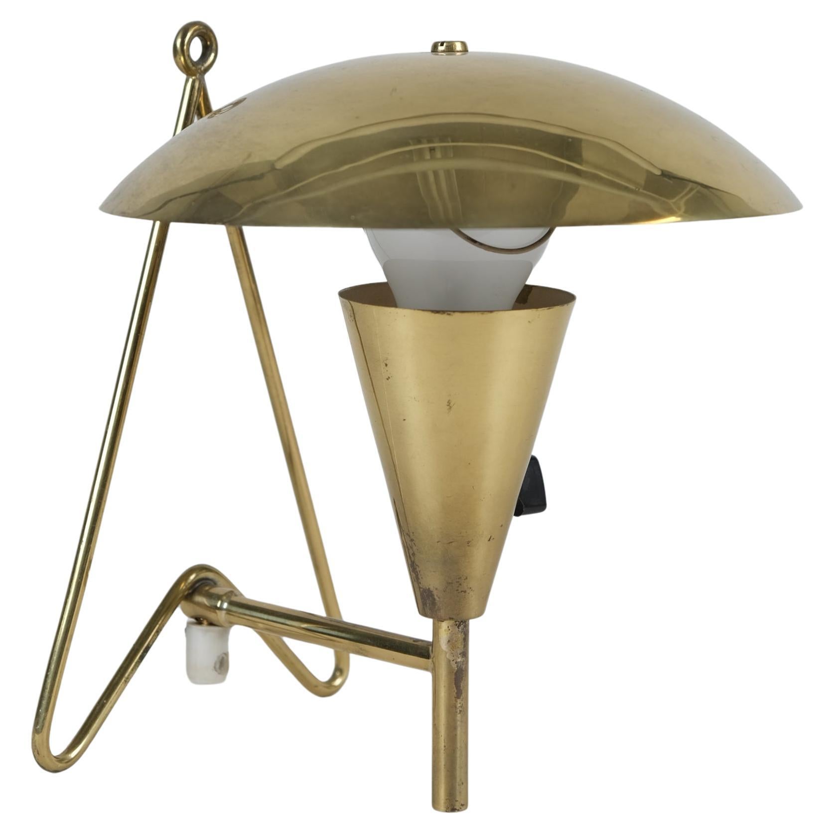 Lampe murale / de table en laiton plein du milieu du siècle, Itsu 1950s