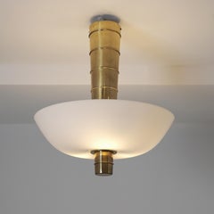 Deckenleuchte „Kanonschale“ von Paavo Tynell aus Messing und Glas, Idman, 9053, 1950er Jahre