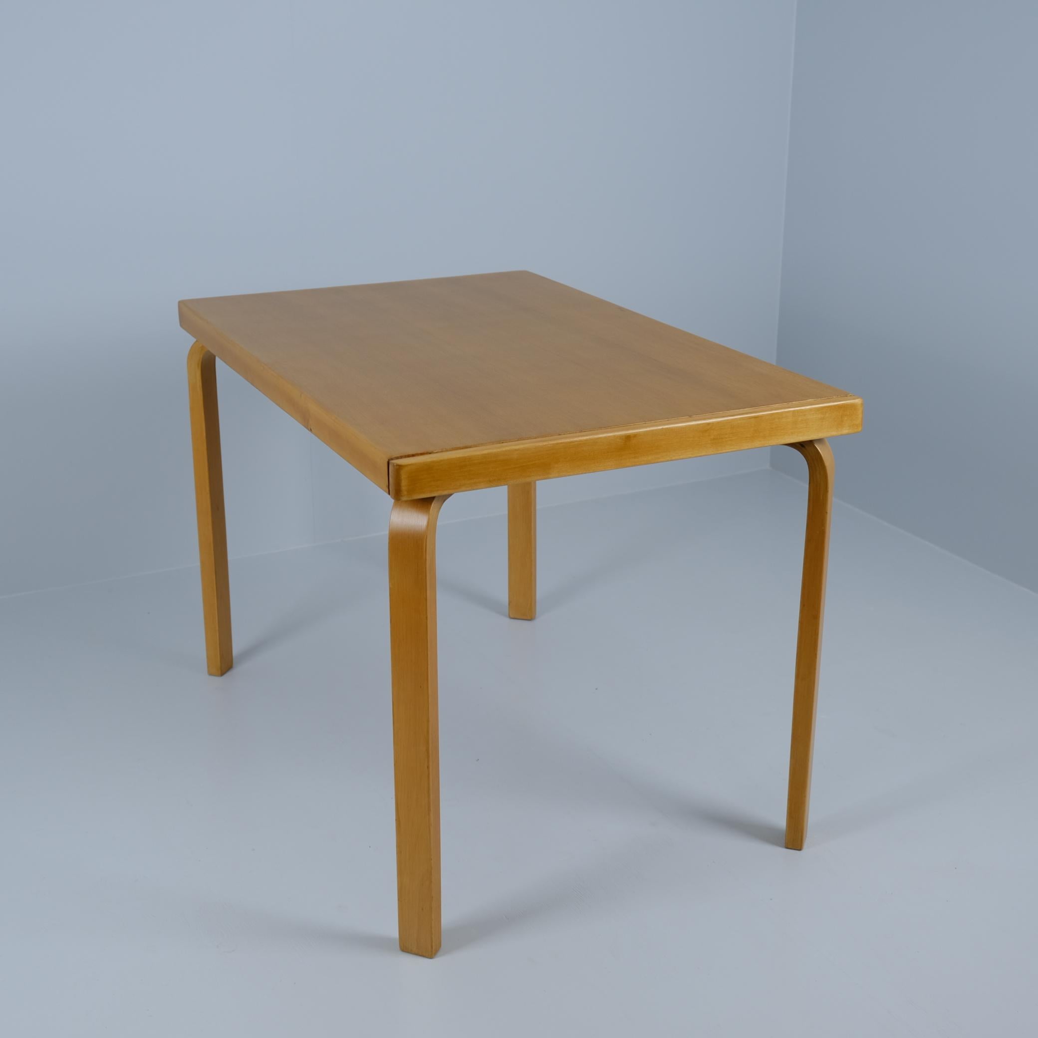 Effortlessly blending form and function, this extendable table by Aino Aalto epitomizes the quiet brilliance of Scandinavian modernism. Crafted from warm birch and oak, its clean lines and organic materials reflect the Aaltos’ signature design