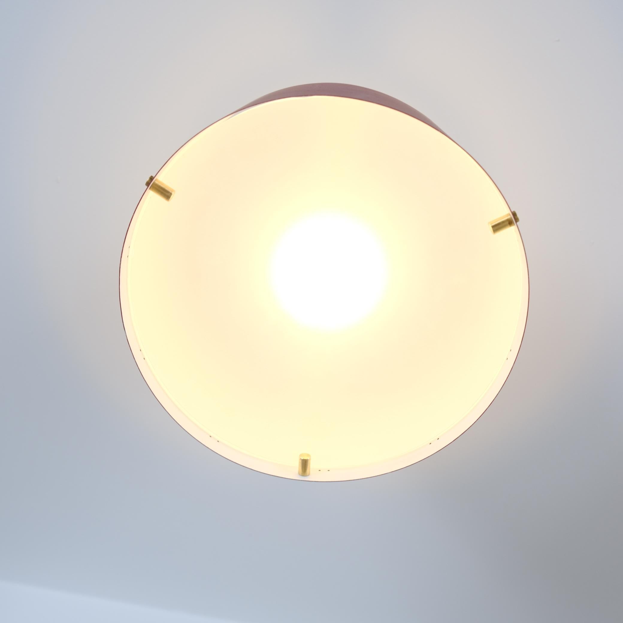 Mid-20th Century Paavo Tynell Round Starry Sky Ceiling Lamp 9069, Burgundy Red, Idman 1950s For Sale