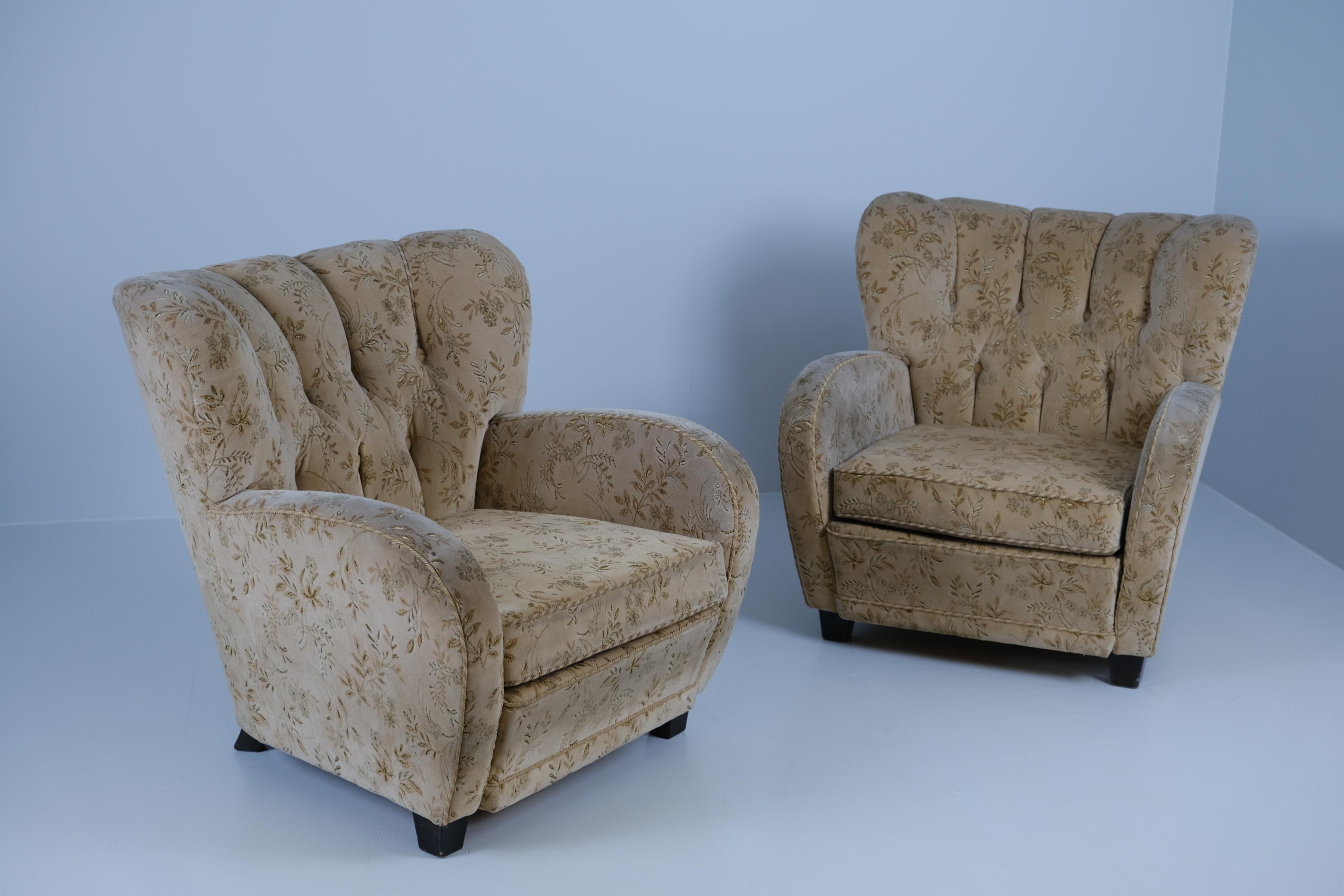 Mid-Century moderno Coppia di poltrone finlandesi in stile Märta Blomstedt, anni '40 in vendita