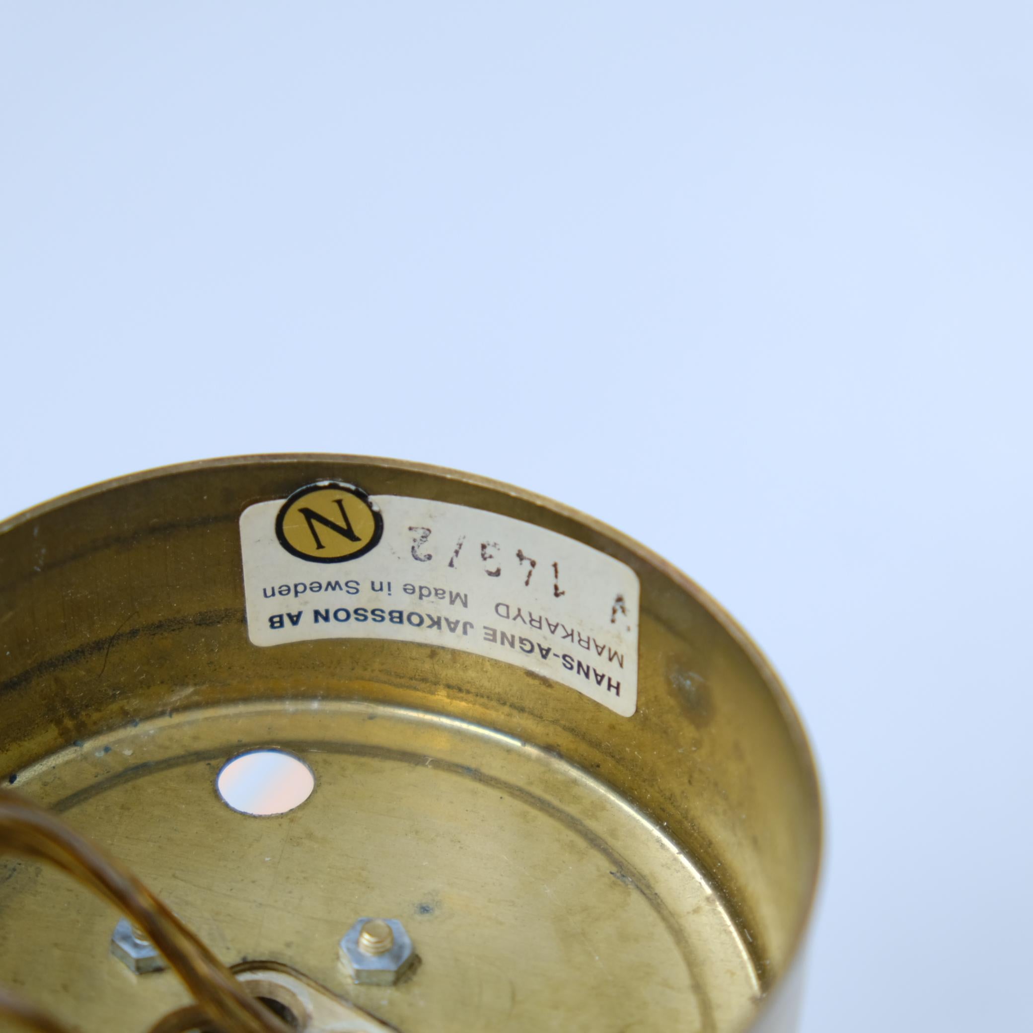 Paar Hans-Agne Jakobsson Wandlampen aus Messing Model No. V 149/2, Braunglas, 1950er Jahre im Angebot 6