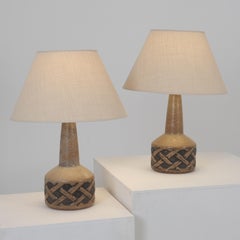 Pair of Large Stoneware Ceramic Table Lamps, Søholm, Bornholm Denmark 1960/70s