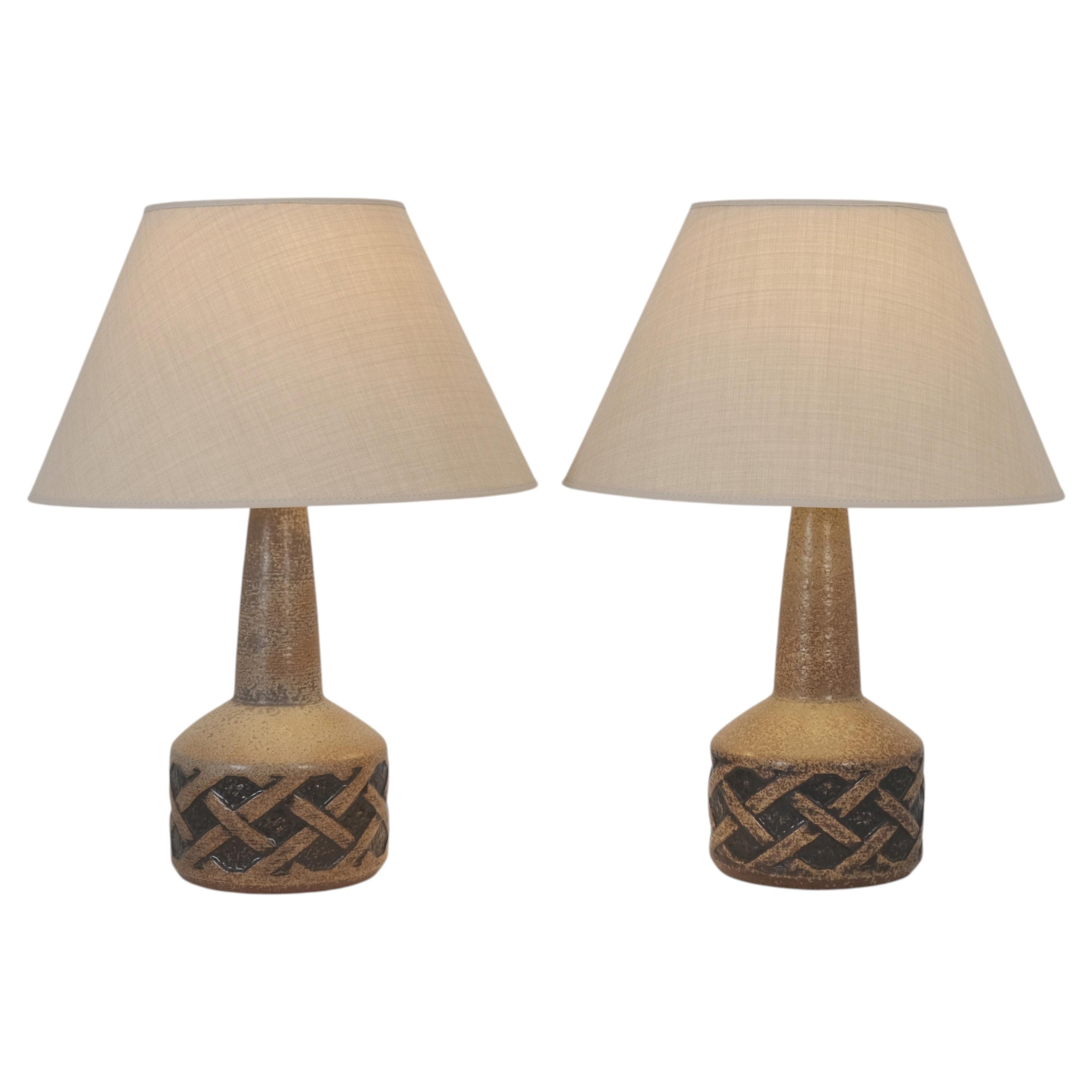 Pair of Large Stoneware Ceramic Table Lamps, Søholm, Bornholm Denmark 1960/70s