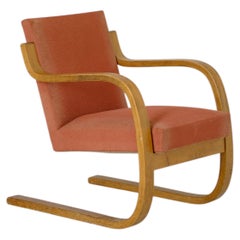 Alvar Aalto, gepolsterter Freischwinger, Modell 43, Artek, 1940er Jahre