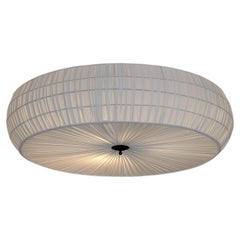 Grande plafoniera modello 75-204 in ottone e tessuto, Stockmann Tukku 1950s