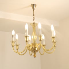 Vintage Murano-Style Eight-Light Chandelier in Honey-Amber Blown Glass, Stockman