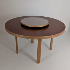 Alvar Aalto Model 91 Dining Table with Rotating “Lazy Susan” Tray, Finland 1940s