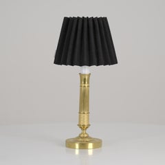 French Empire Candle Holder / Table Lamp in Gilted Bronze / Brass, Early 1800s