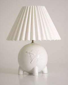 Tyra Lundgren Swedish Grace White Ceramic Table Lamp, Arabia, Finland, 1927–1930