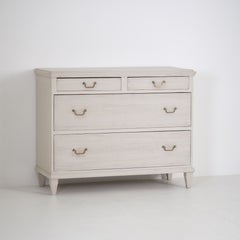 Finnish Gustavian-Style Painted Chest of Drawers, Late 19th Century