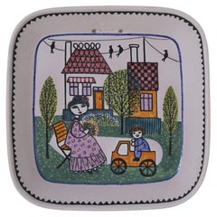 Assiette décorative en céramique de Laila Zink pour Kupittaan Savi, Finlande, années 1950