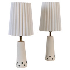 Raro par de lámparas de mesa modelo 54-101 de Lisa Johansson-Papé, Orno, Finlandia, década de 1950
