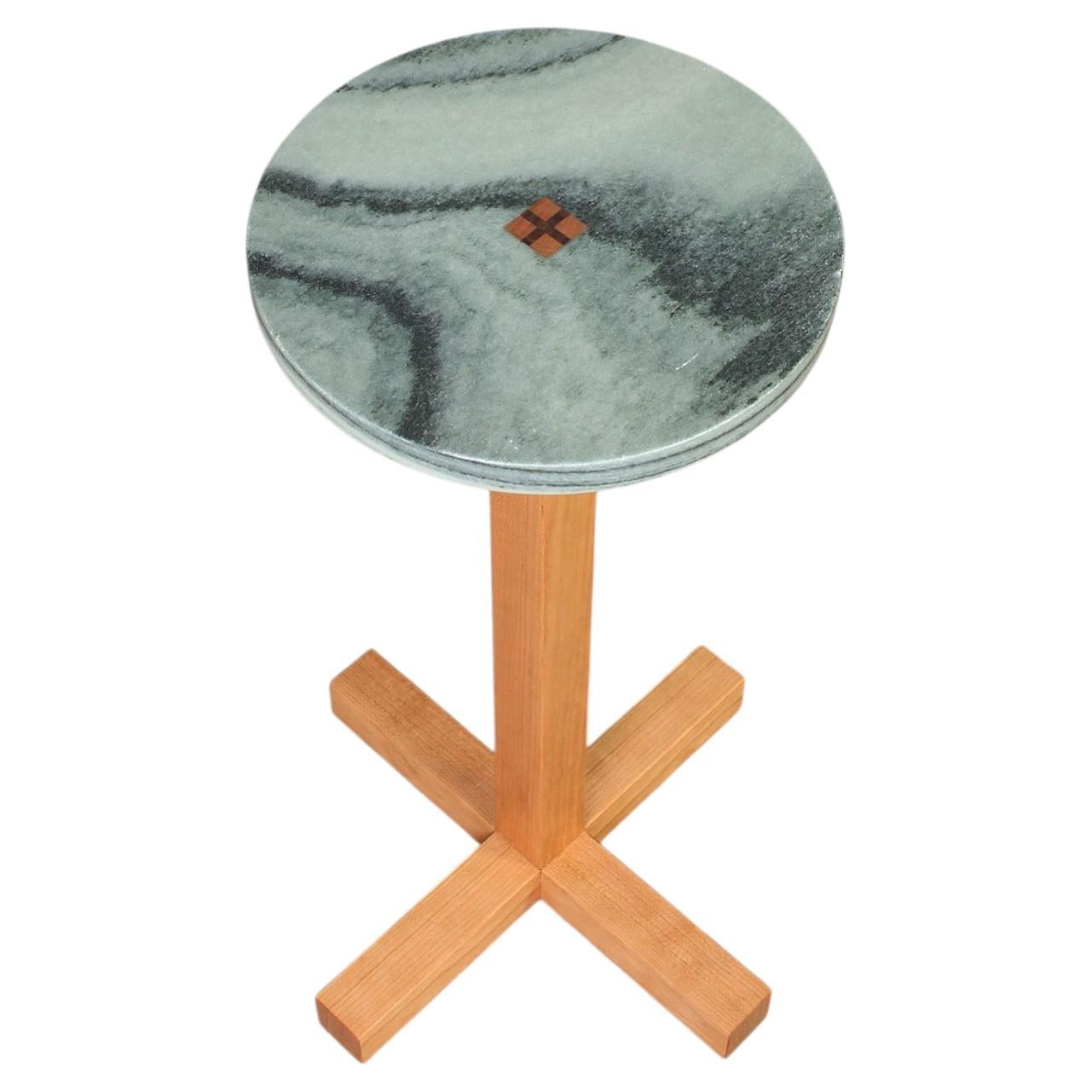 Drink Table in Green Marble by Elliott Marks Ready to Ship For Sale