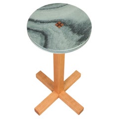 Drink Table in Green Marble by Elliott Marks Ready to Ship
