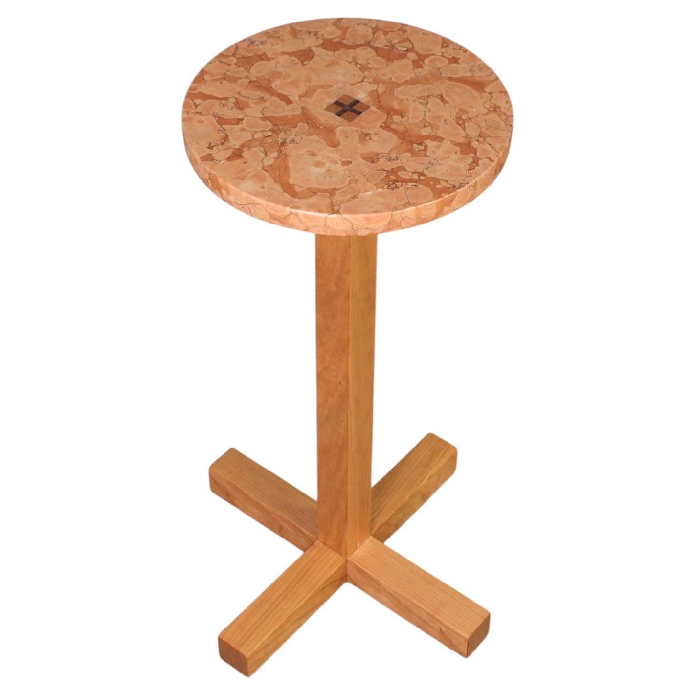 Drink Table in Red Marble by Elliott Marks Ready to Ship For Sale