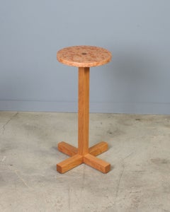 Drink Table in Red Marble by Elliott Marks Ready to Ship