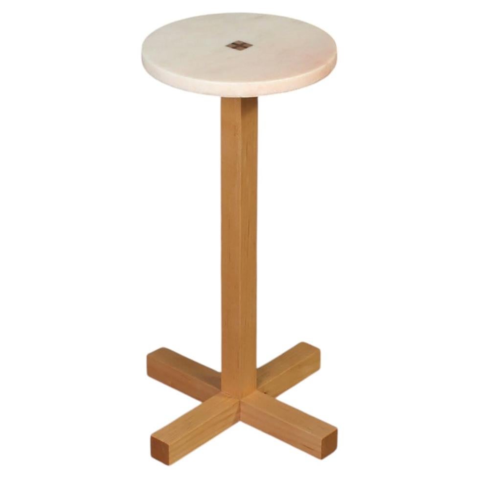 Drink Table in Pink Marble by Elliott Marks Ready to Ship For Sale