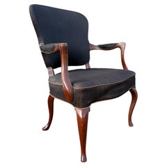 Silla de Frits Henningsen de los años 40 y 50 con crin de caballo