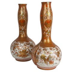 Vasi giapponesi del periodo Meiji, zucca, Dai Nippon Kutani Tsukuru c.1890 Giappone