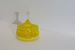 Pot d'apothicaire en verre jaune Stelvia Empoli, Italie, années 1950