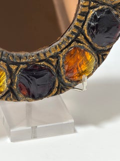 Espejo de cristal de Murano de estilo brutalista, Creaciones Gobesso, Italia, 1983
