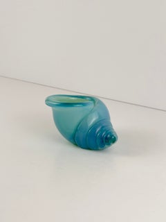 Conchiglia in vetro "Alabastro" blu di Murano, Archimede Seguso, Italia, anni '60