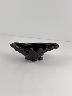 Wedgwood Black Basalt Sculptural Shell Bowl, England, 1960s