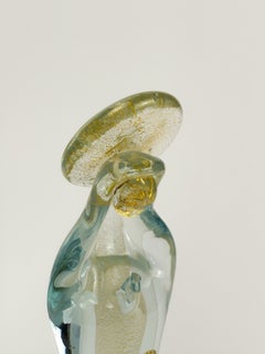 Scultura della Madonna in vetro di Murano, Seguso Vetri d'Arte, foglia d'oro, Italia, anni '80