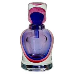 Murano Glass Sommerso Decanter, Purple and Fuchsia Pink, 1980s