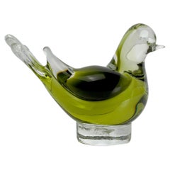 Taubenskulptur aus Muranoglas, Seguso Vetri d'Arte, Chartreuse-Grün, 1960er Jahre