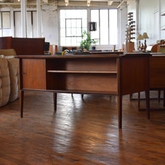 Mid-Century Danish Teak Executive Desk with Bookcase, 1960s