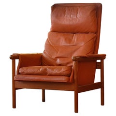 Illum Wikkelsø Highback Leather & Teak Chair