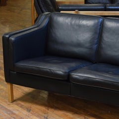 Black Leather Loveseat by Stouby