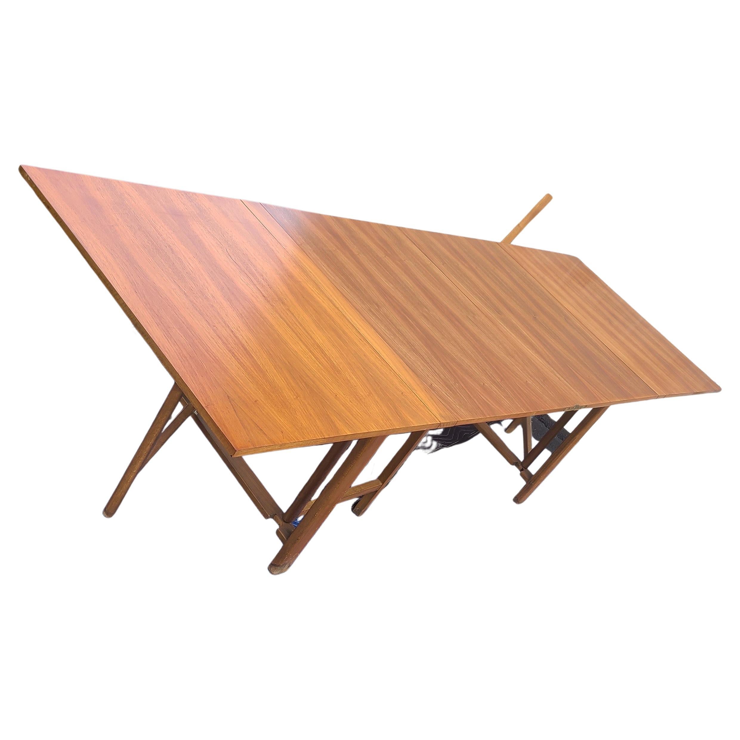 Mid-Century Modern Folding Dining Table in the style of Bruno Mathsson Maria