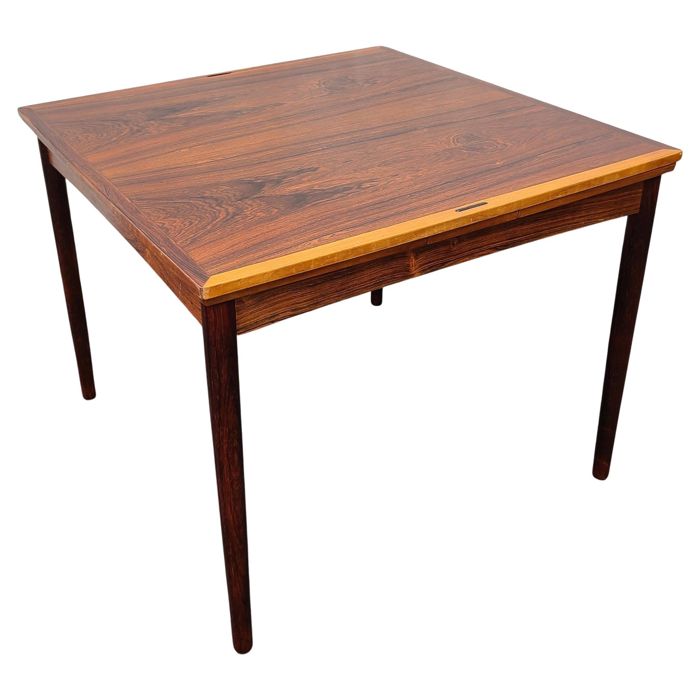 Danish Rosewood Leather Dining Table Carlo Jensen for Poul Hundevad 2