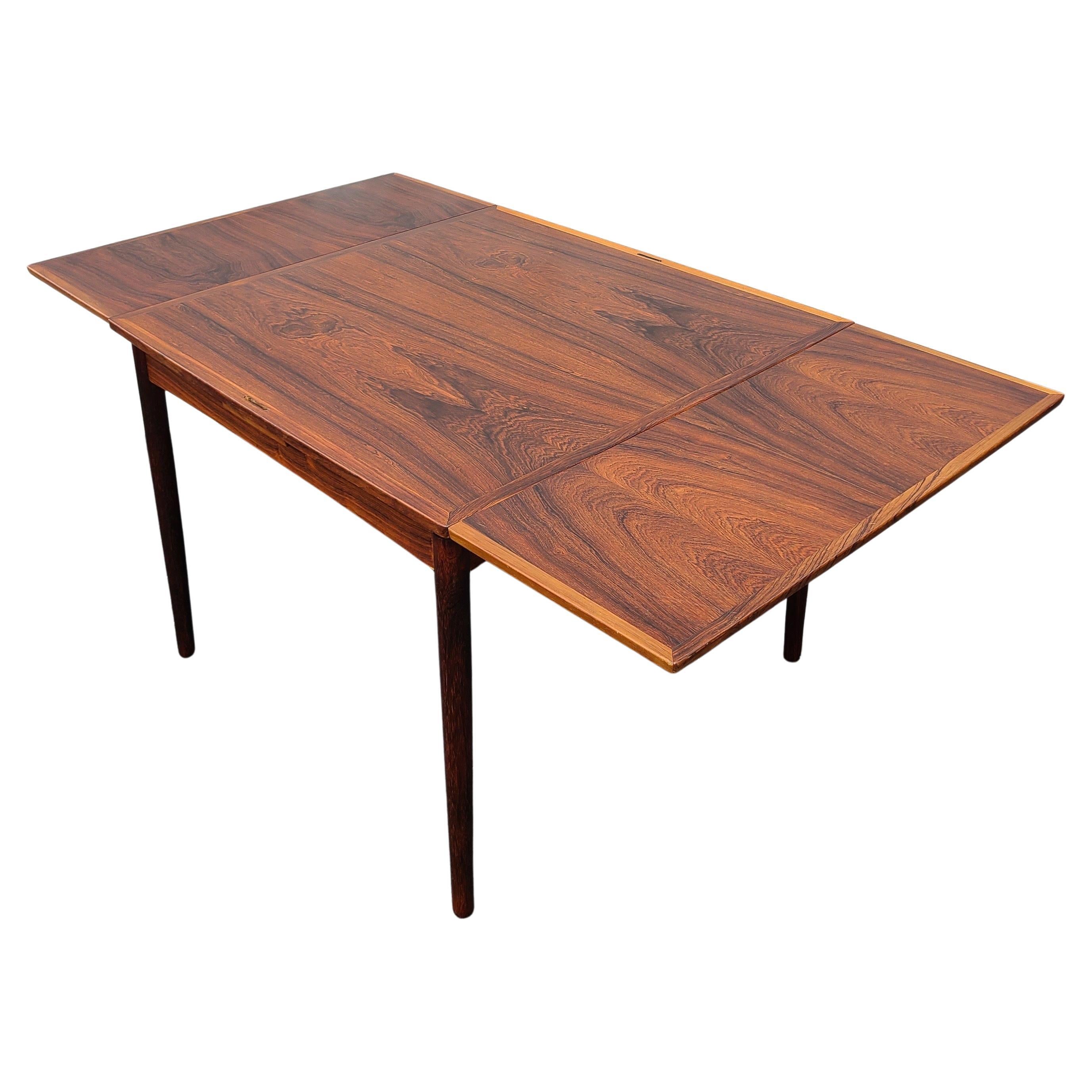 Danish Rosewood Leather Dining Table Carlo Jensen for Poul Hundevad 7
