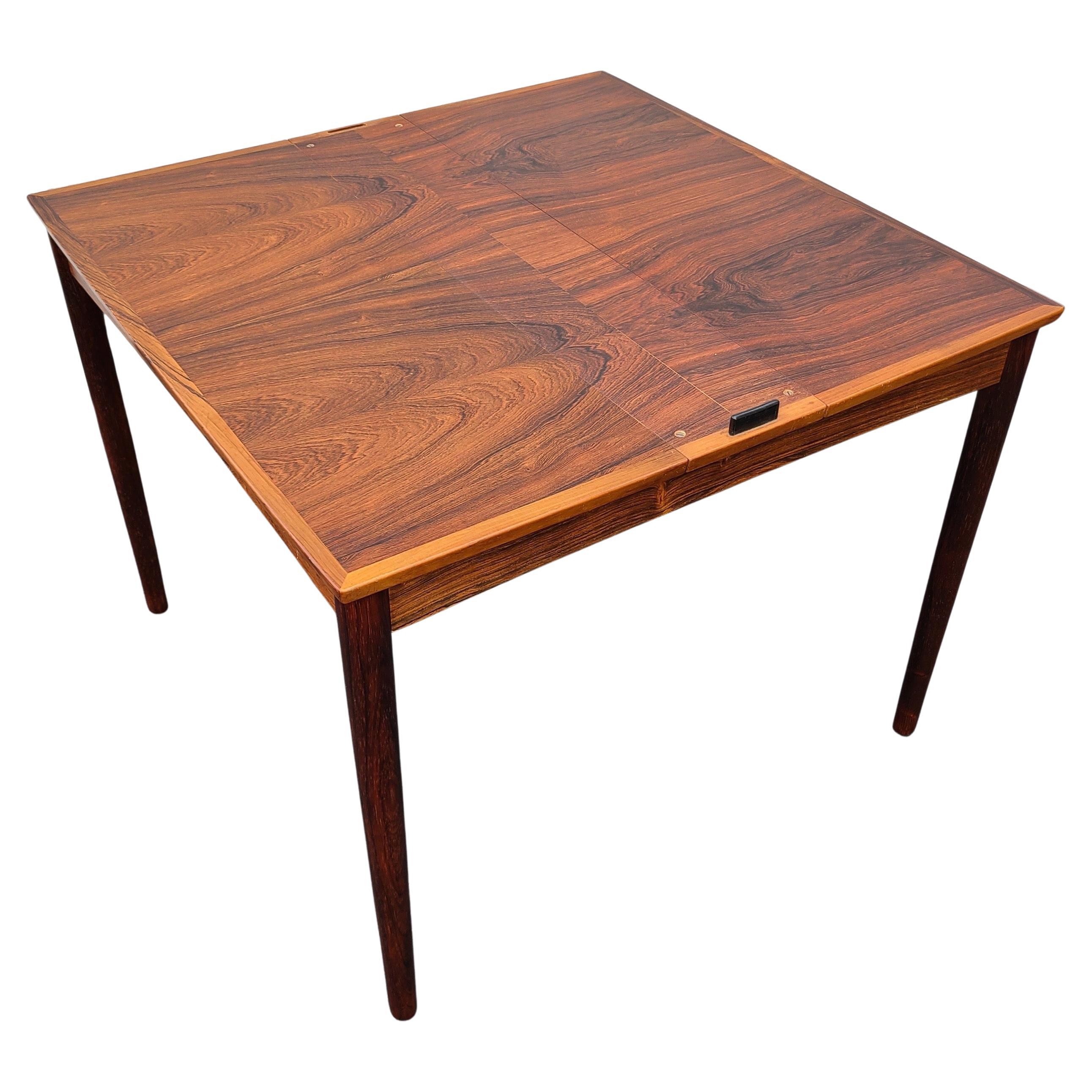 Danish Rosewood Leather Dining Table Carlo Jensen for Poul Hundevad 8