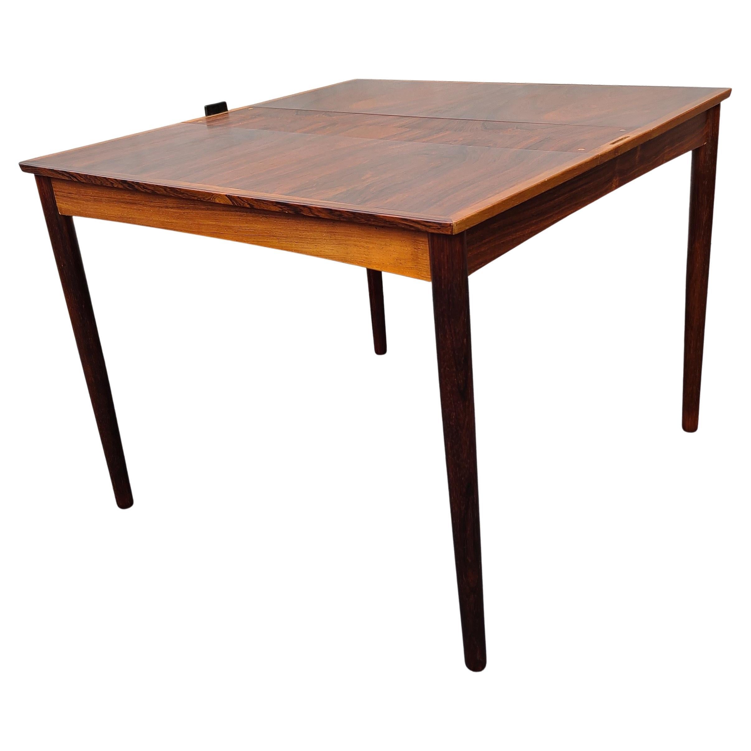 Danish Rosewood Leather Dining Table Carlo Jensen for Poul Hundevad 3